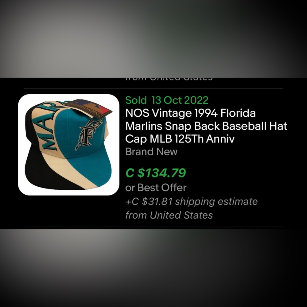 Vintage 1994 Flordia Marlins Snapback / Anniversary Edition / RARE! / NWT - Picture 10 of 10